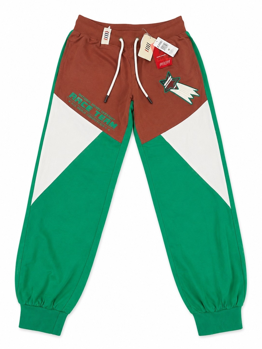 The Fifth Label Green, Brown & White Colorblock Jogger Pants